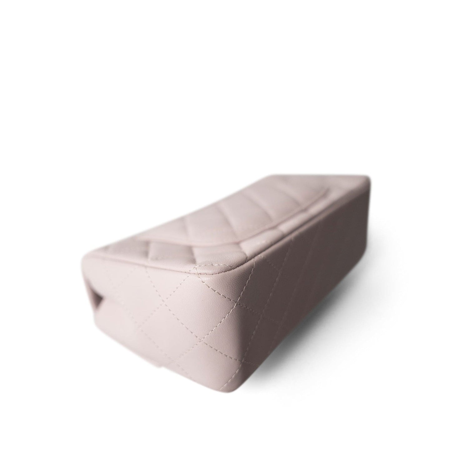 21B Lilac Lambskin Quilted Mini Rectangular Flap Silver Hardware