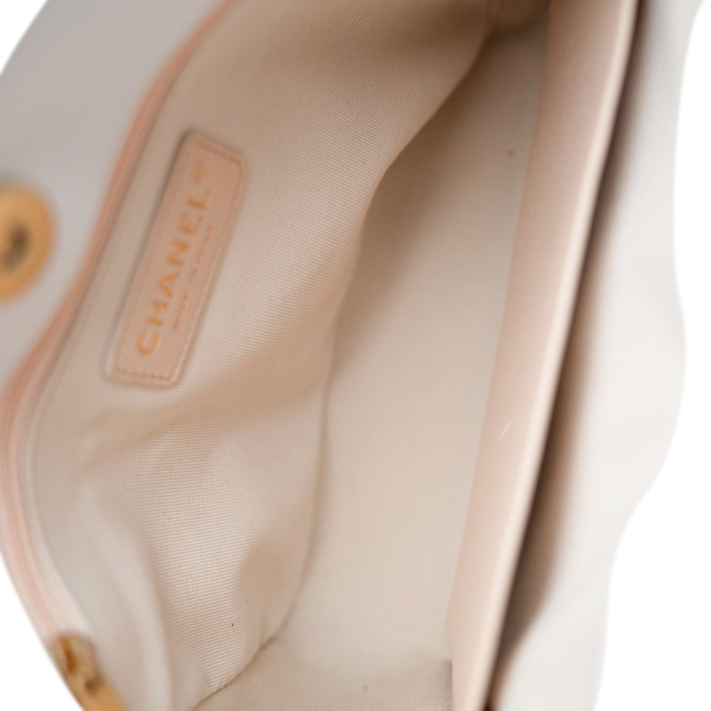 23C White Caviar Quilted Medium/Large Hobo Bag Aged Gold Hardware